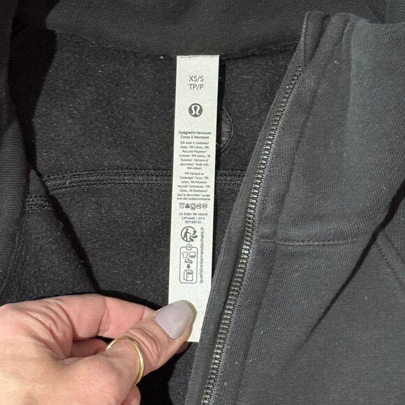 Lululemon Scuba Oversized Funnel-Neck Half Zip Long Sweatshirt size XS / S Black - Picture 7 of 7
